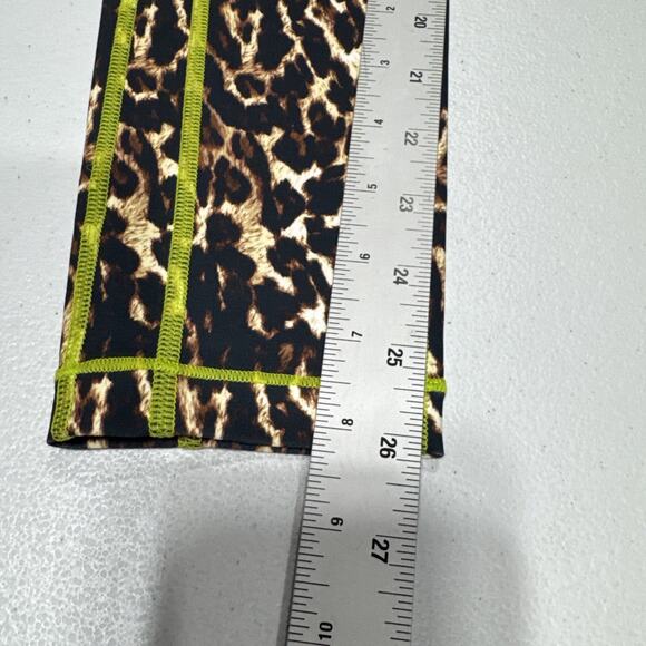 ALL ACCESS Womens High Waist Leggings Size S Leopard Light Neon Stitching Pocket - Picture 8 of 8
